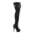 Pleaser Bota Alta DELIGHT-3025ML Cuero sintético-Malla-Encaje negro EU-35 / US-5