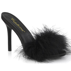Fabulicious CLASSIQUE-01F Zuecos de Piel Sintética Negro EU-39 / US-9
