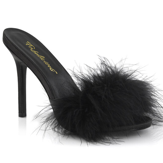 Fabulicious CLASSIQUE-01F Zuecos de Piel Sintética Negro EU-40 / US-10