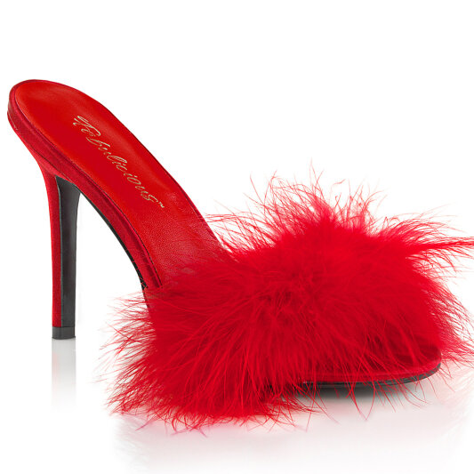 Fabulicious CLASSIQUE-01F Zuecos de Piel Sintética Rojo EU-41 / US-11