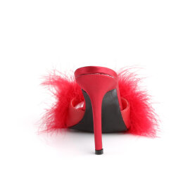 Fabulicious CLASSIQUE-01F Zuecos de Piel Sintética Rojo EU-41 / US-11