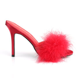 Fabulicious CLASSIQUE-01F Zuecos de Piel Sintética Rojo EU-41 / US-11
