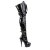 Pleaser Bota Alta DELIGHT-3028 Negro Elástico Charol EU-41 / US-11