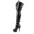 Pleaser Bota Alta DELIGHT-3028 Negro Elástico Charol EU-35 / US-5