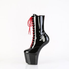 Pleaser CRAZE-1040TT Botas hasta la rodilla con Plataforma Charol Negro Rojo EU-38 / US-8