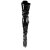 Pleaser Bota Alta DELIGHT-3028 Negro Elástico Charol EU-37 / US-7