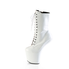Pleaser CRAZE-1040TT Botas hasta la rodilla con Plataforma Charol Marrón Blanco EU-40 / US-10