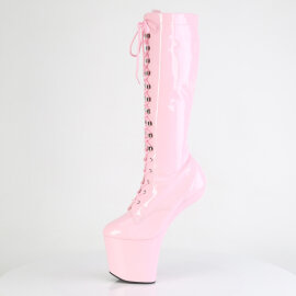 Pleaser CRAZE-2023 Botas hasta la rodilla con Plataforma rosa Charol EU-37 / US-7