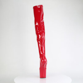 Pleaser CRAZE-3000 Botas por encima de la rodilla con Plataforma Charol Rojo EU-39 / US-9