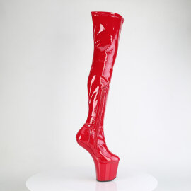 Pleaser CRAZE-3000 Botas por encima de la rodilla con Plataforma Charol Rojo EU-39 / US-9