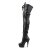 Pleaser Bota Alta DELIGHT-3028 Negro Elástico  Cuero Sintético EU-41 / US-11