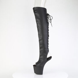 Pleaser CRAZE-3019 Botas por encima de la rodilla con Plataforma de Piel Sintética Negro EU-39 / US-9