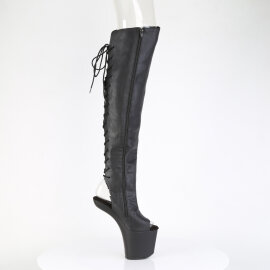 Pleaser CRAZE-3019 Botas por encima de la rodilla con Plataforma de Piel Sintética Negro EU-39 / US-9