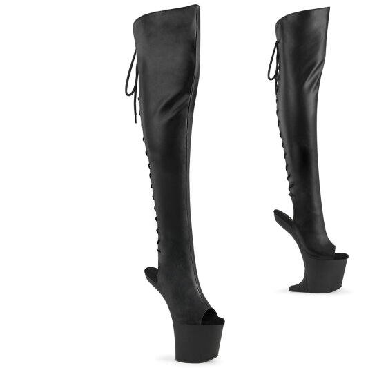 Pleaser CRAZE-3019 Botas por encima de la rodilla con Plataforma Piel Sintética Negro EU-42 / US-12