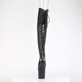 Pleaser CRAZE-3019 Botas por encima de la rodilla con Plataforma Piel Sintética Negro EU-42 / US-12