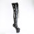 Pleaser CRAZE-3023 Botas por encima de la rodilla con Plataforma Charol Negro EU-37 / US-7
