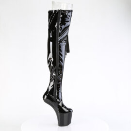 Pleaser CRAZE-3050 Botas por encima de la rodilla con Plataforma Charol Negro EU-39 / US-9