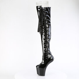 Pleaser CRAZE-3050 Botas por encima de la rodilla con Plataforma Charol Negro EU-40 / US-10
