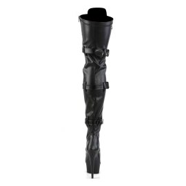 Pleaser Bota Alta DELIGHT-3028 Negro Elástico  Cuero Sintético EU-37 / US-7
