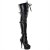Pleaser Bota Alta DELIGHT-3028 Negro Elástico  Cuero Sintético EU-37 / US-7