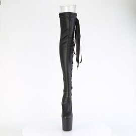 Pleaser CRAZE-3050 Botas por encima de la rodilla con Plataforma de Piel Sintética Negro EU-37 / US-7