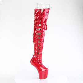 Pleaser CRAZE-3050 Botas por encima de la rodilla con Plataforma Charol Rojo EU-37 / US-7