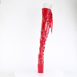 Pleaser CRAZE-3050 Botas por encima de la rodilla con Plataforma Charol Rojo EU-38 / US-8