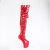 Pleaser CRAZE-3050 Botas por encima de la rodilla con Plataforma Charol Rojo EU-39 / US-9