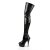 Pleaser Bota Alta DELIGHT-3050 Negro Elástico Charol EU-35 / US-5