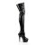 Pleaser Bota Alta DELIGHT-3050 Negro Elástico Charol EU-35 / US-5