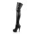 Pleaser Bota Alta DELIGHT-3050 Negro Elástico  Cuero Sintético EU-40 / US-10