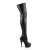 Pleaser Bota Alta DELIGHT-3050 Negro Elástico  Cuero Sintético EU-39 / US-9