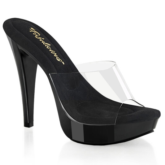 Fabulicious COCKTAIL-501 Zuecos con Plataforma Negro Tono Claro EU-35 / US-5