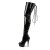 Pleaser Bota Alta DELIGHT-3063 Negro Elástico Charol EU-41 / US-11