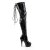Pleaser Bota Alta DELIGHT-3063 Negro Elástico Charol EU-42 / US-12