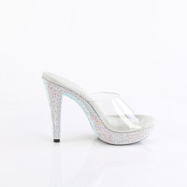Fabulicious COCKTAIL-501DM Zuecos Plataforma Tono Claro pedrería Plata EU-38 / US-8