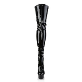 Pleaser Bota Alta DELIGHT-3063 Negro Elástico...
