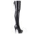 Pleaser Bota Alta DELIGHT-3063 Negro Elástico  Cuero Sintético EU-40 / US-10