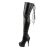 Pleaser Bota Alta DELIGHT-3063 Negro Elástico  Cuero Sintético EU-40 / US-10