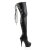Pleaser Bota Alta DELIGHT-3063 Negro Elástico  Cuero Sintético EU-40 / US-10