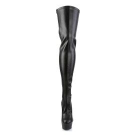 Pleaser Bota Alta DELIGHT-3063 Negro Elástico...