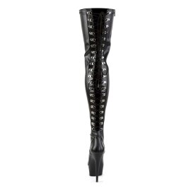 Pleaser Bota Alta DELIGHT-3063 Negro Elástico  Cuero Sintético EU-39 / US-9