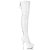 Pleaser Bota Alta DELIGHT-3063 Blanco Elástico Charol EU-41 / US-11