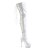 Pleaser Bota Alta DELIGHT-3063 Blanco Elástico Charol EU-35 / US-5