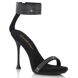 Fabulicious CUPID-440 Sandalias pedrería efecto Piel Negro EU-38 / US-8