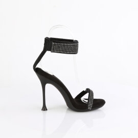Fabulicious CUPID-440 Sandalias pedrería efecto Piel Negro EU-38 / US-8