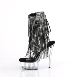 Pleaser DELIGHT-1017RSF Botines Plataforma Tono Claro pedrería Negro EU-37 / US-7