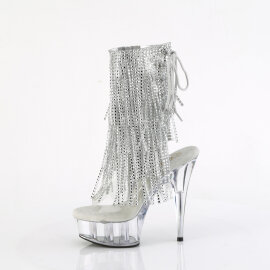 Pleaser DELIGHT-1017RSF Botines Plataforma Tono Claro pedrería plata EU-35 / US-5