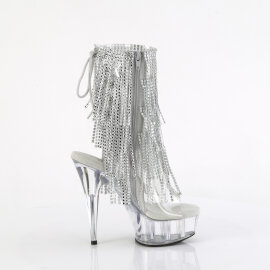 Pleaser DELIGHT-1017RSF Botines Plataforma Tono Claro pedrería plata EU-36 / US-6