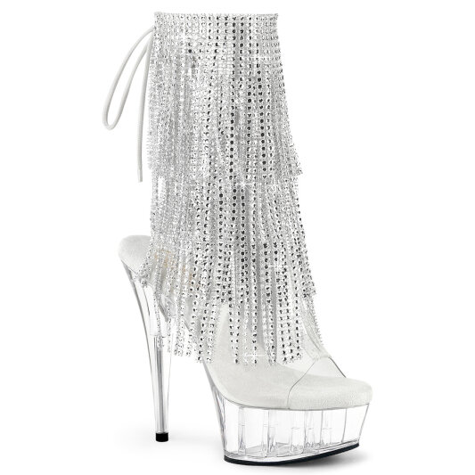 Pleaser DELIGHT-1017RSF Botines Plataforma Tono Claro pedrería plata EU-39 / US-9